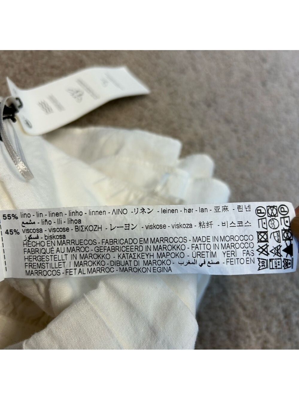 Zara white pleated ruched layered ruffle frill strapless open back top blouse M - Picture 12 of 14